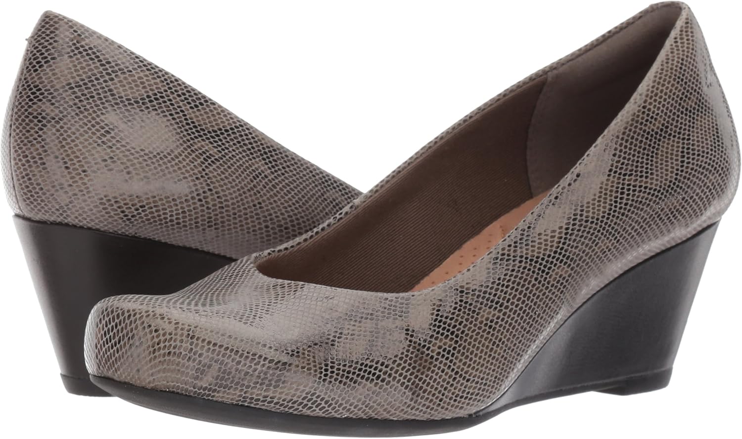 clarks women's flores tulip wedge pump