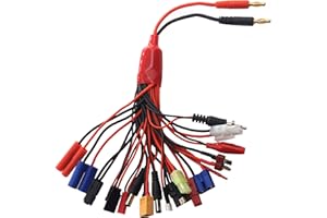 Vgoohobby 19 in 1 RC Car Truck Lipo Battery Multi Charger Adapter Lead Cable Converter Compatible with Traxxas Tamiya RC Car Truck Boat Lipo Battery Charger
