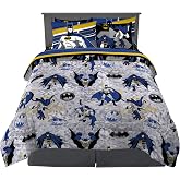 Franco Kids Bedding Super Soft Comforter and Sheet Set with Sham, 7 Piece Full Size, Batman