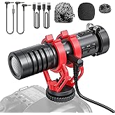 BOYA MM1W Shotgun Mic for Video Camera, Shotgun Microphone with Shock Mount, External Microphone for iPhone, Android, Smartphones, DSLR Camcorders, Ideal for Recording, Live Streaming, and Vlogging