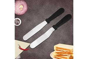 Icing Spatula,Stainless Steel Offset Icing Spatula,rofessional Cake Angled Offset Spatula with Stainless Steel Blade - Thicke