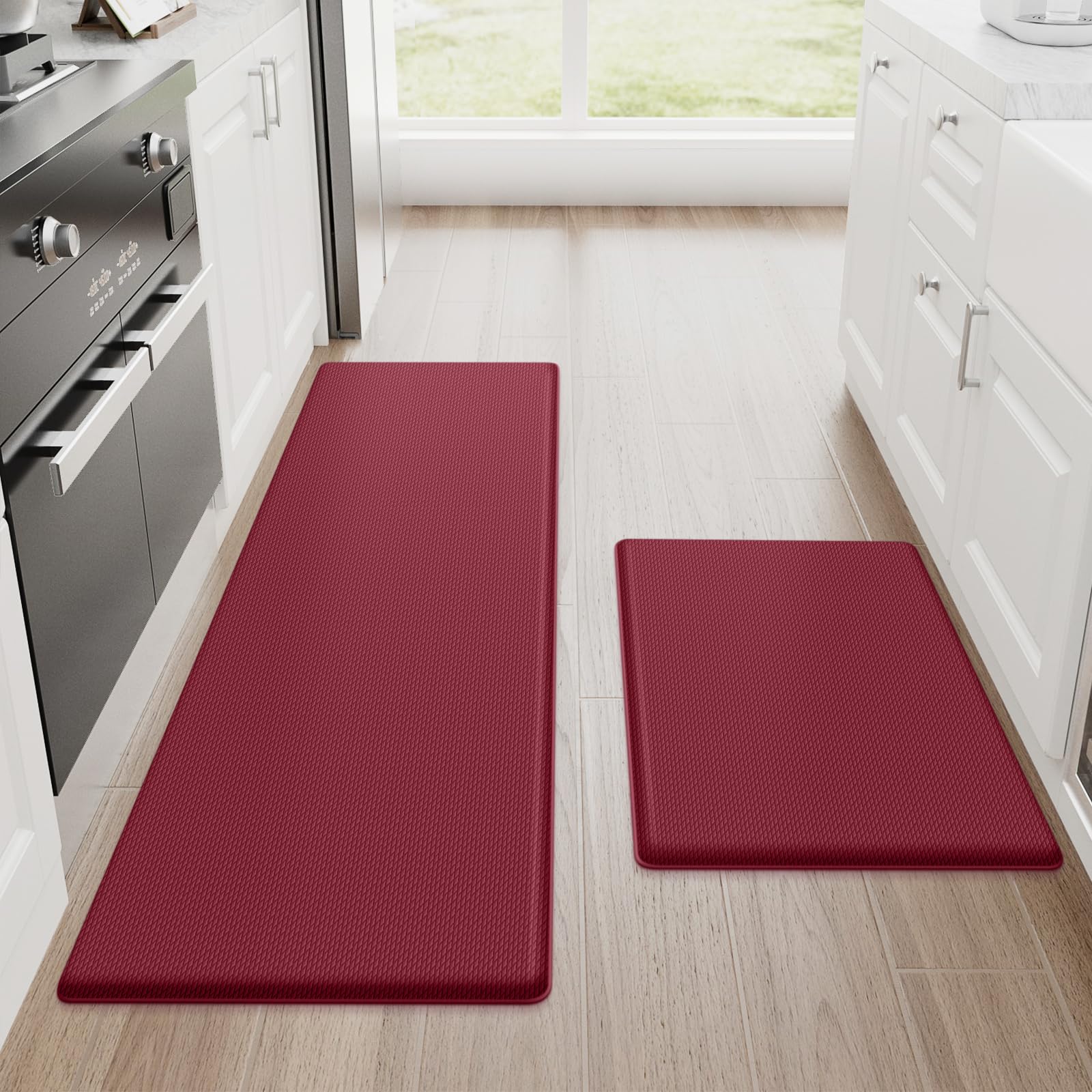 StepRite Kitchen Mats, 2PCS Kitchen Rugs, Cushioned