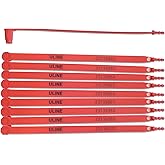Uline Plastic Truck Seals | Tamper Evident; Each Seal is Numbered Sequentially; Use for Truck, Trailer, Container | Pack of 100 (Red)
