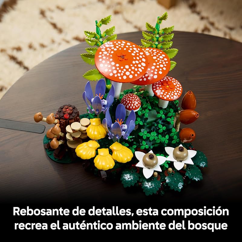 Botanicals Forest Mushrooms – Kit de Construção com Plantas Artificiais: Cogumelos Vermelhos e Flores Artificiais – Decoração para Sala e Quarto – Presente de Artesanato para Adultos – 11505
