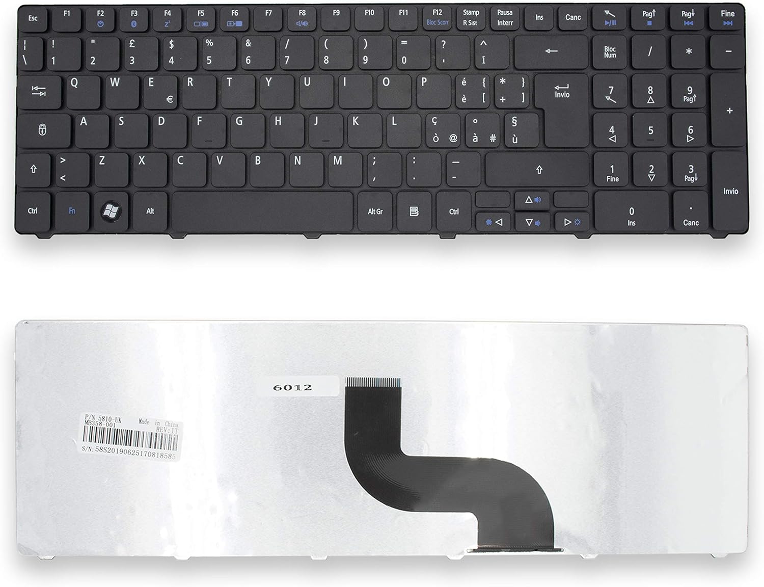 Tastiera ITALIANA compatibile con Gateway ID58N10 ID58 ID58UMA MS2265