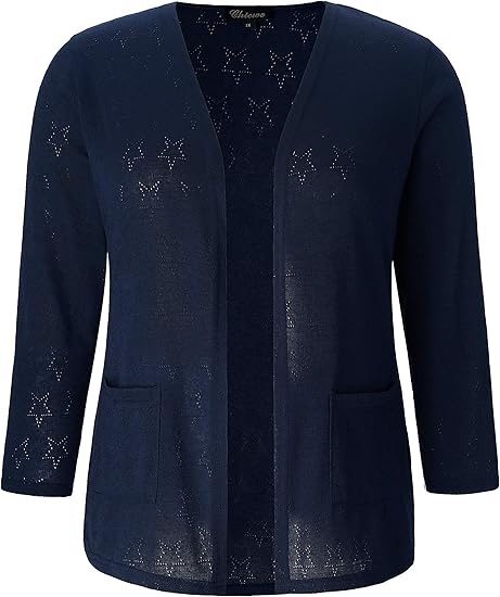 women's plus size navy blue cardigan