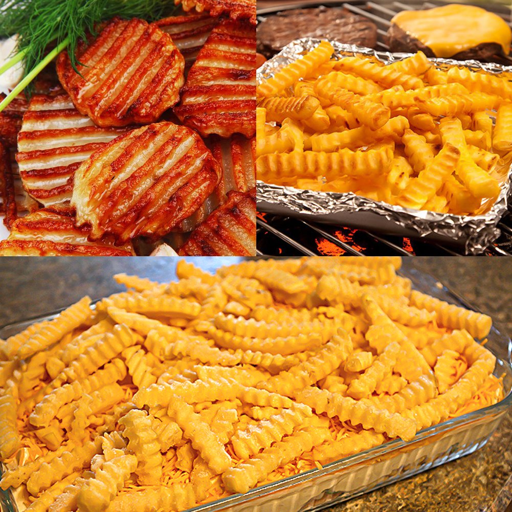 Crinkle Chip Cutter, abtong Crinkle Cutter Potato Crinkle Cut Knife Vegetable Crinkle Stainless Steel Wavy Cutter Tool Sharpe Blade No-Rust