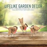 GloBrite Set of 3 Robin Garden Ornaments Hand-Painted Resin Outdoor view 6