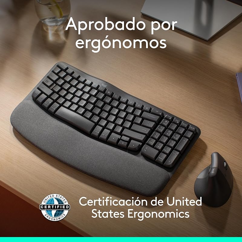 Wave Keys, Teclado ergonómico inalámbrico (Grafito)