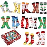 CCINEE 12 Pairs Christmas Holiday Socks Unisex, Festive Christmas Socks Bulk Novelty Cozy Cotton Sock for Adults Women Men Winter Xmas Holiday Gifts Stocking Stuffers