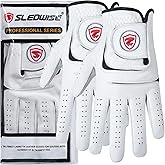 Golf Gloves Men Right Handed Golfer 2 Pack - 100% Cabretta Leather, Mens Golf Glove, All Weather Grip