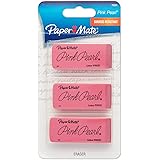 Paper Mate Pink Pearl Erasers, Large, 3 Count