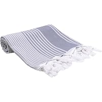 Butlers Surfside Telo Hammam 90x170 Cm | Asciugamano Multiuso In Cotone A Righe Con Frange, Veloce Asciugatura - 4