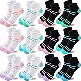 Bemeol Ankle Socks Girls 12 Pairs Girls Socks Kids Low Cut Ankle Athletic Cotton Sports Sock
