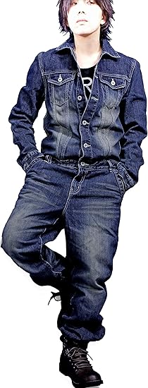 Amazon つなぎ メンズ おしゃれ つなぎ ツナギ デニムパンツ カーゴ ミリタリー デニム 作業着 作業服 バイカー 大きいサイズ ジーンズ 通販