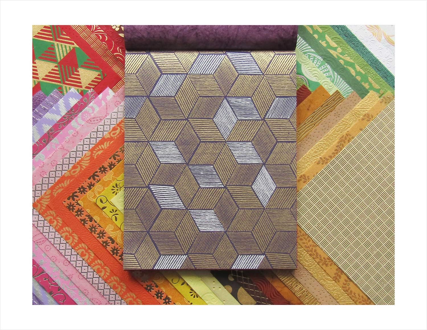 Paperhues Decorative Scrapbook Papers 8.5x11" Pad, 60 Sheets, Assorted Colors.