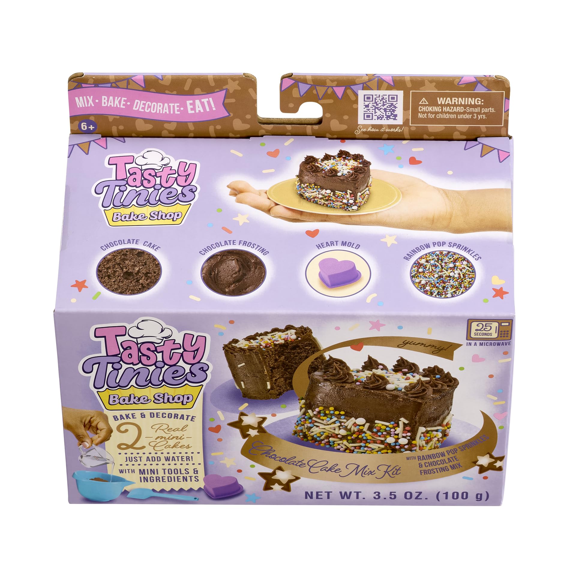Photo 1 of Goliath Tasty Tinies Bake Shop Chocolate Cake Mix Kit with Rainbow Pop Sprinkles & Chocolate Frosting Mix | Bake & Decorate 2 Real Mini Cakes | Includes Mini Tools & Ingredients | Ages 6+