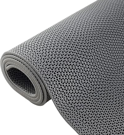 BWKJMY Drainage Non Slip Floor Mat 0.9x3m 5.5mm Thick Grey