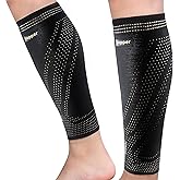 Hiball Copper Calf Compression Sleeves for Men & Women, Lower Leg Support Braces, Footless Graduated Compression Socks for Varicose Veins, Shin Splint, Lymphedema, Calf Pain Relief, Running (1 Pair)