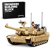 M1A2 Abrams TUSK Main Battle Tank Building Blocks Military Armored Vehicle | WW2 Army Armed U.S.Tank Building Block, w/360&deg; Turret Basket, Smooth-Rolling Track, Reactive Armor, Adult Display Collectible