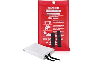 KANHIRO Emergency Fire Blanket for Home Kitchen - Fiberglass Fire Suppression Blanket Great for School, Fireplace, Grill, Car, Office, Warehouse (1 Pack, 39 in X 39 in)