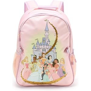 Disney Store Official Princess Backpack - Kids Backpack with Embroidered Accents, Adjustable Straps, Zip Compartments & Mesh