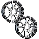 eCustomrim 2-Pack Aluminum Trailer Wheel 12X4 12 Inch 5 Lug Black Machined | 12 X 4 Rim, 5 Lug on 4.5 Inch Bolt Pattern, 3.19 Inch Center Bore, 1520 Lbs Max Load, For Trailer Tire Use Only