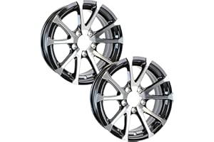 eCustomrim 2-Pack Aluminum Trailer Wheels 12X4 12" Rim Black Machined 5 Lug
