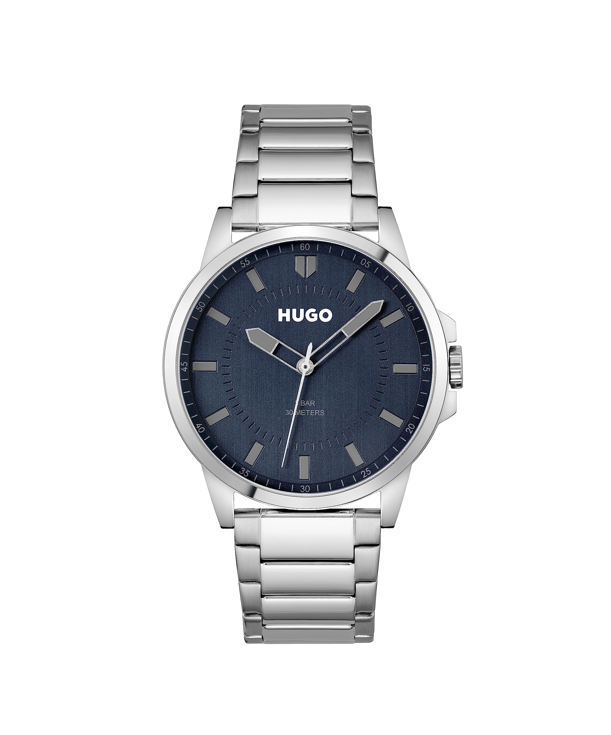 HUGO Analogue Quartz Watch for Men #First Collection with Silver Stainless Steel Bracelet - 1530186