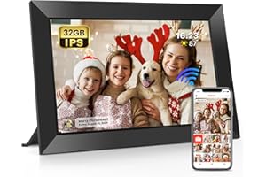 Frameo 10.1 Inch WiFi Digital Picture Frame with 32GB Memory, 1280 x 800 IPS Touch Screen Smart Electronic Photo Frame, Wall 