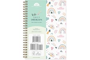 Bright Day Calendars Kids To Do Chore List Daily Task Checklist Planner Time Management Notebook by Bright Day Non Dated Flex Cover Spiral Organizer 8.25 x 6.25 (Rainbows)