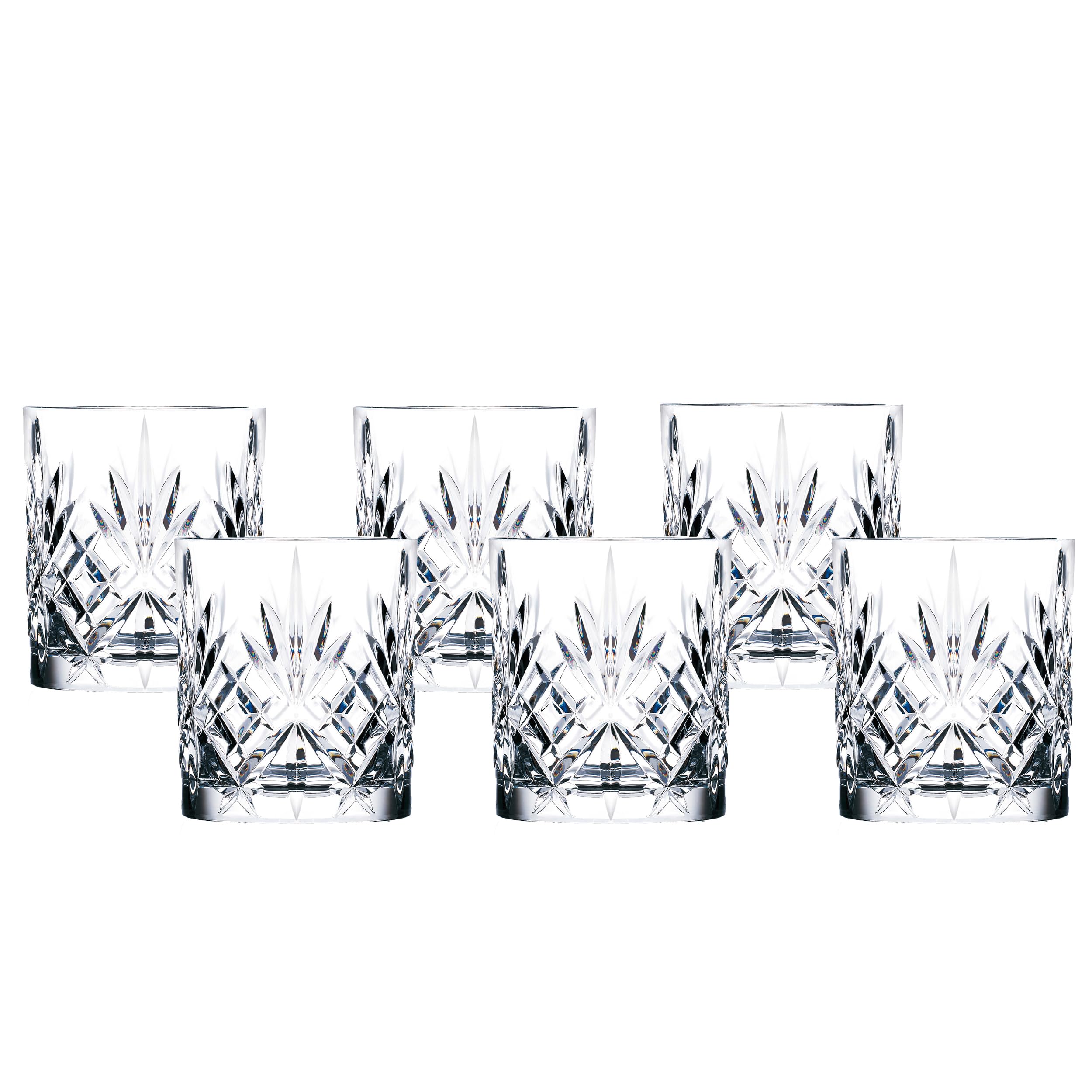 Lorren Home Trends Crystal Melodia Collection Double Old Fashioned Glass Set
