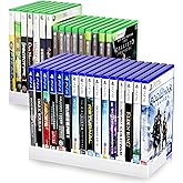 Nargos Video Game Storage Holder for for PS5/ PS4/ PS3/ PS2/ Xbox One/Xbox 360 and Xbox Series X/S/Wii/Switch/Switch 2 Game Cases, DVD and Blu-Ray Organizer for Desk (2, White)