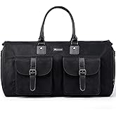 Modoker Garment Convertible Weekender Bag,Carry on Garment Bags for Travel Mens Suit Bag,Canvas Garment Duffle Bag Heavy Duty Overnight Bags for Men Women Hanging Clothes, Grey