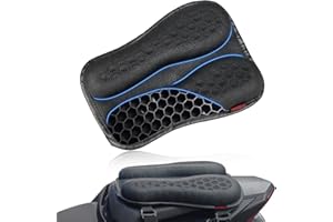 SKYJDM Foldable Passenger Motorcycle Gel Rear Seat Cushion, 3D-Honeycomb Structure Shock Absorption & Breathable Motorcycle Gel Seat Rear Pad for Long Rides (S)