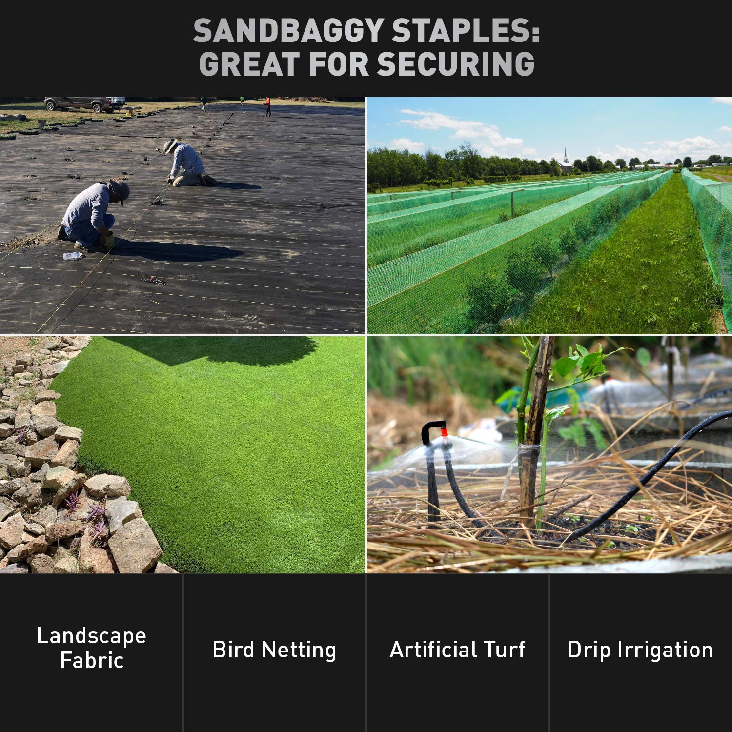 Sandbaggy Round Top Paisaje Grapas ~ Sod Grapas jardín estacas ...