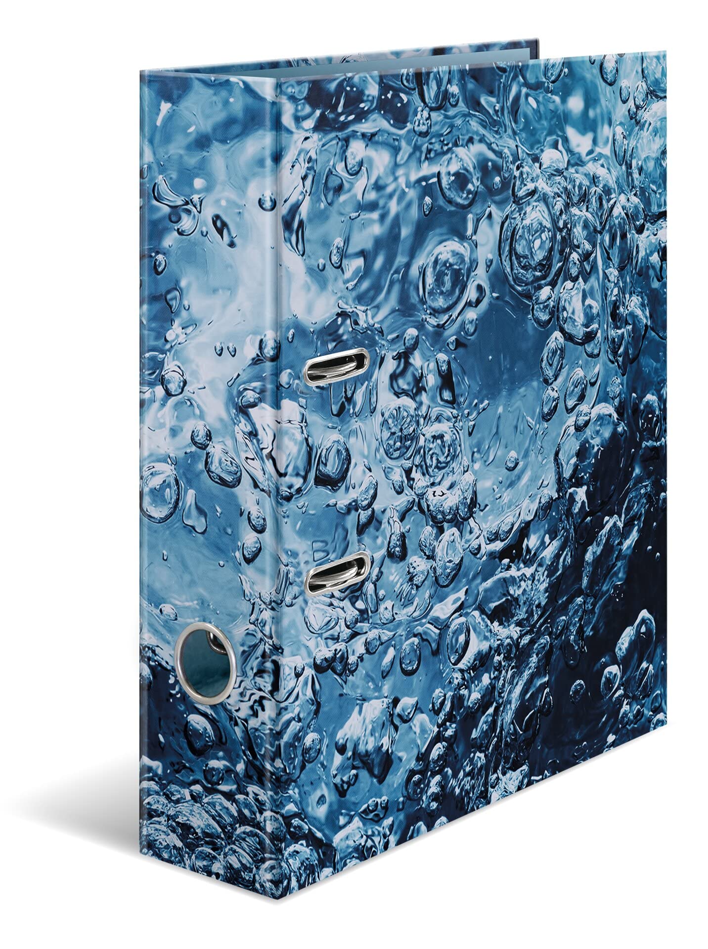 HERMA 19654 Folder A4 Natural Water, 7 cm Wide, Cardboard Folder with Inner Print for School and Office, Sturdy Children's Ring Binder Made of Cardboard for Boys and Girls