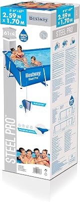 Bestway Steel Pro Metal Frame Swimming Pool Family Above Ground Outdoor Garden view 3