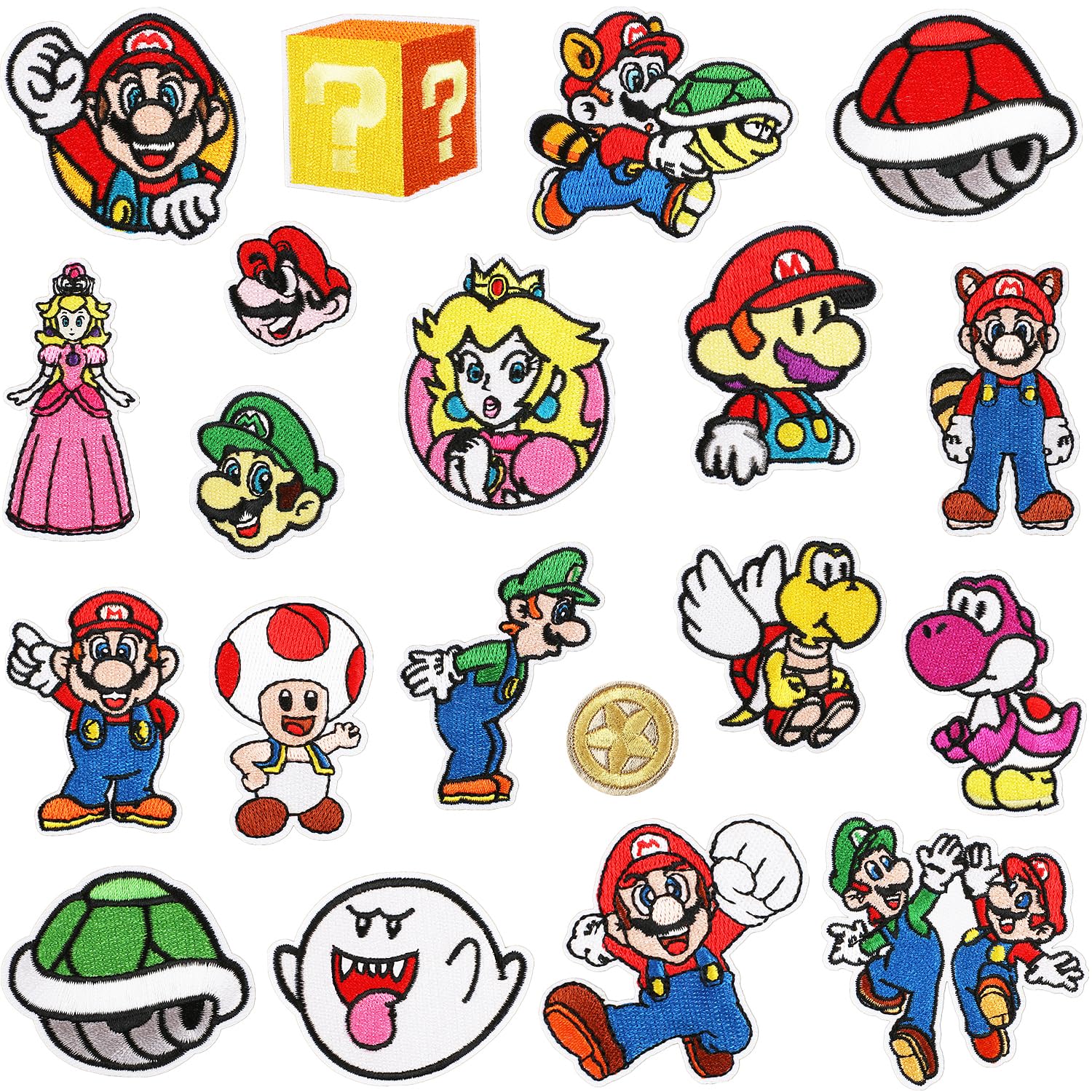 Photo 1 of Iron on Patches,20 Pieces Embroidered Applique Patches,Sew On Iron on Patches Fabric Repair Patche Cute Cartoon Anime Patch for Kids Adult Clothes Jeans Jackets Hats Shoes Backpacks