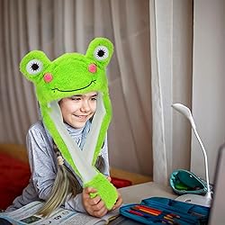 Bubblepompom Frog Hat with Ears Moving Jumping Pop
