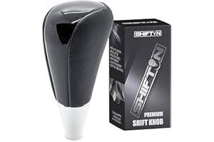 SHIFTIN Leather Wood Gear Shift Knob for Toyota Avalon Yaris 4Runner Land Cruiser Sienna Camry Solara Tacoma and Lexus ES300 ES330 GS300 GS400 GS430 SC300 SC400 (Black Leather/Piano Black)