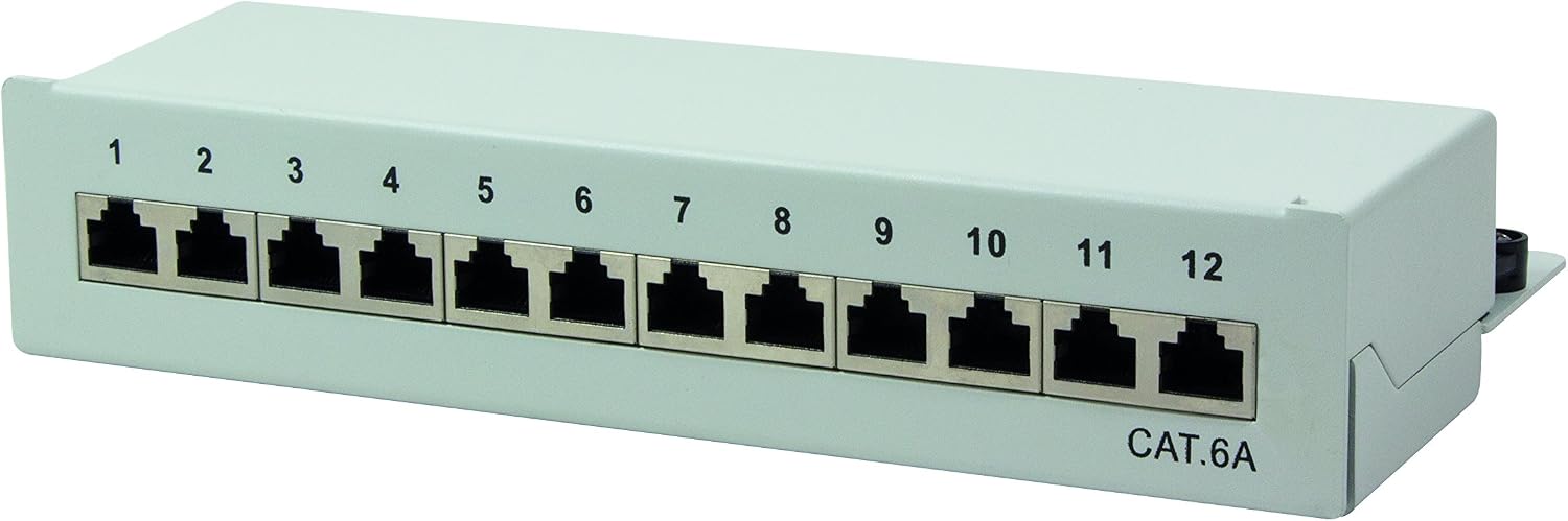 LogiLink Professional Patch Panel Desktop - Patch Panel, light grey, 12-port