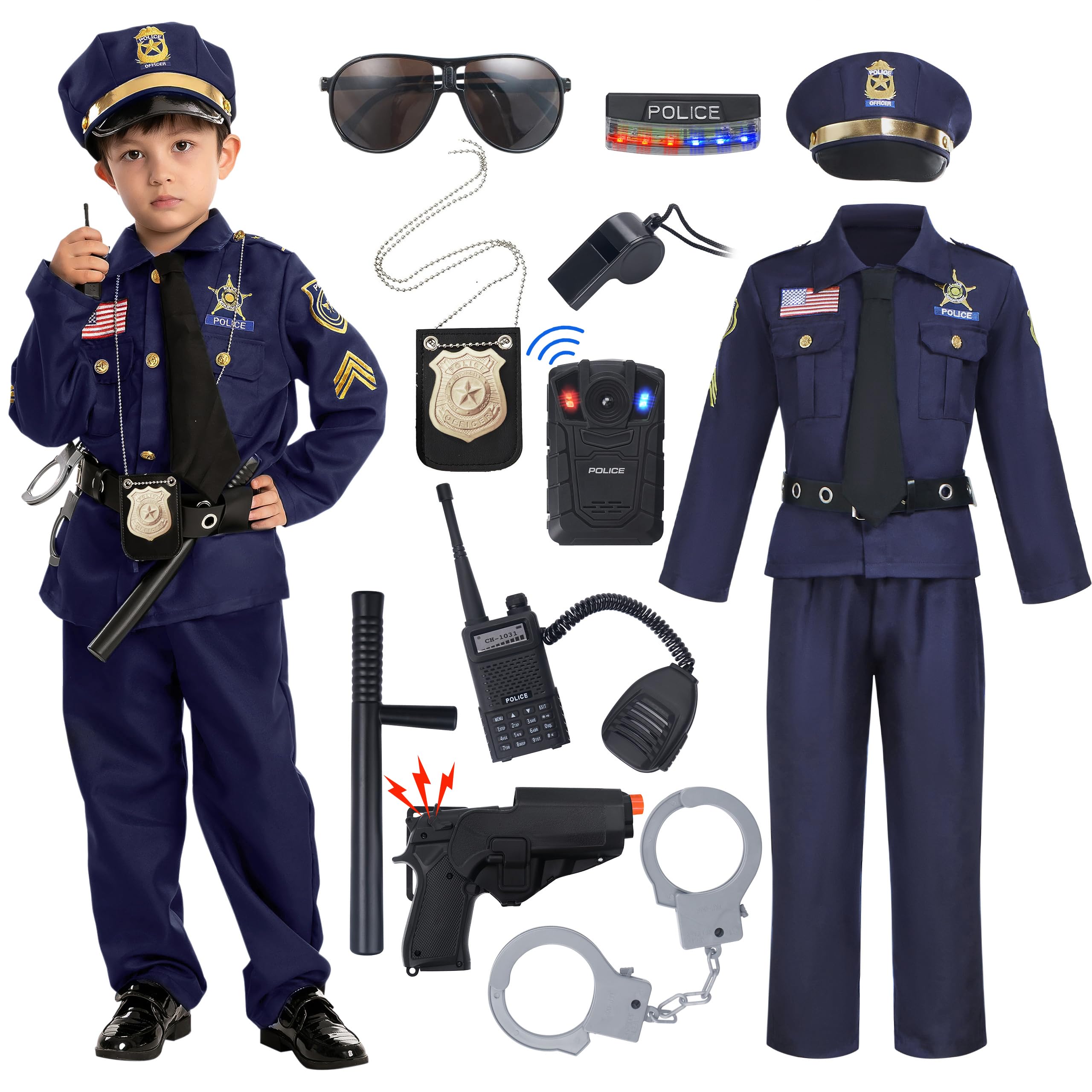 Photo 1 of Spooktacular Creations Halloween Police Costume for Kids, Dark Blue Police Officer Costume for Boys, Toddler Cosplay RolePlay Themed Party (3T, 3-4 yrs)