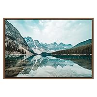 SIGNWIN Framed Canvas Wall Art Moraine Lake and Valley of The Ten Peaks Landscape Wilderness Photography Modern Art Contemporary Scenic Dramatic for Living Room, Bedroom, Office - 16