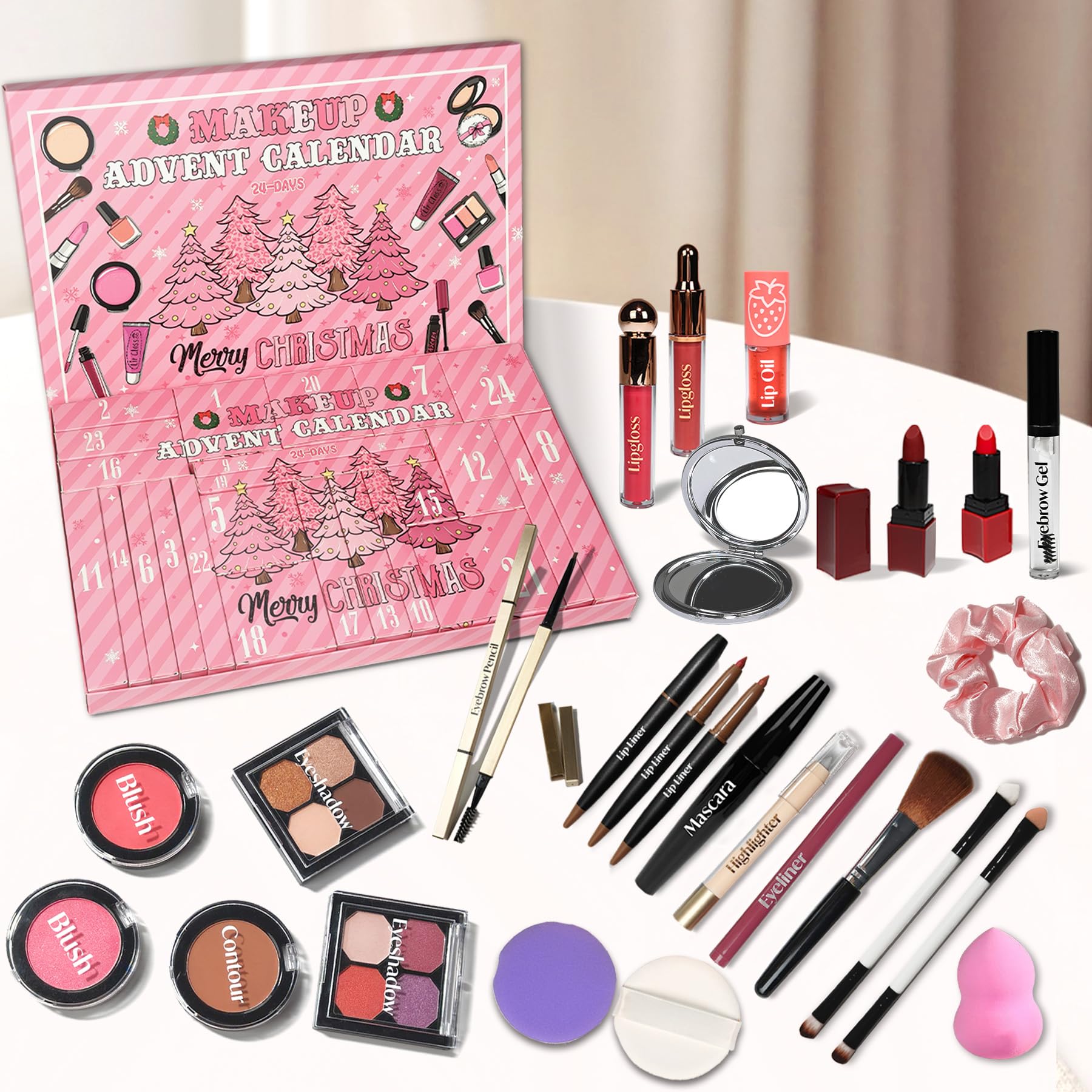 Makeup Advent Calendar 2025 Teen Girls Women Beauty Make Up Advent Calendar 24 Days Christmas Countdown Makeup Gift Set for Women Teen Girls