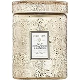 Voluspa Gilt Pomander Hinoki, Small Candle Jar, 5.5 Ounces, 50 Hour Burn Time, Coconut Wax for Clean Burning, Handcrafted in The USA