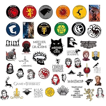 Konloy Lot De 51 Autocollants Game Of Thrones En Vinyle Pour