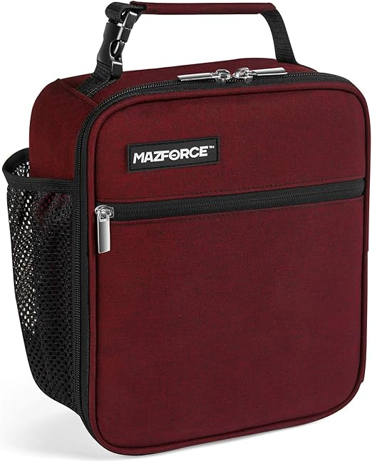 burgundy lunch bag