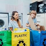 Premier Recycling Bags Set of 3 with Handles Multicoloured 40L 31x30x44cm view 5
