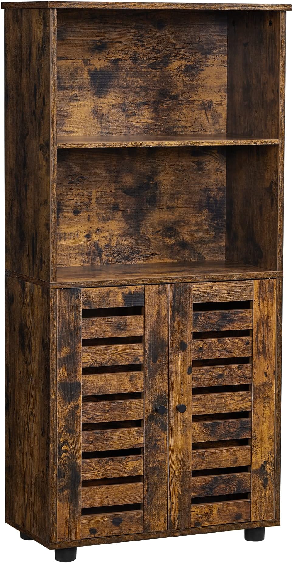 VASAGLE Floor Standing Cabinet with Louvered Doors Rustic Brown BBK161T01